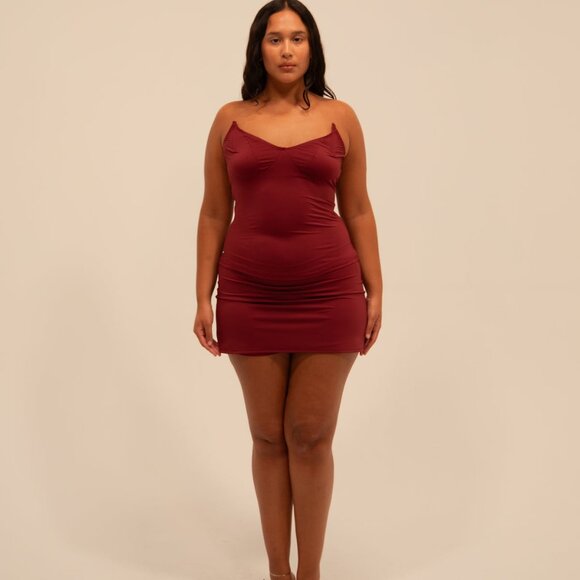 New BUCI Coco Corset in Merlot red tank top